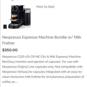 Nespresso Espresso Machine